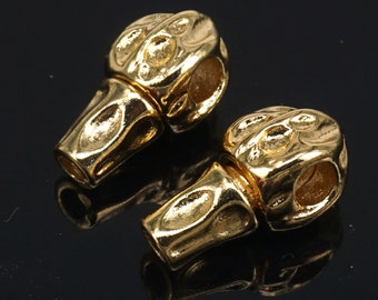 Gold Guru Bead ,  Mala guru Beads , 3 Hole  Bead,  8k Gold Beads