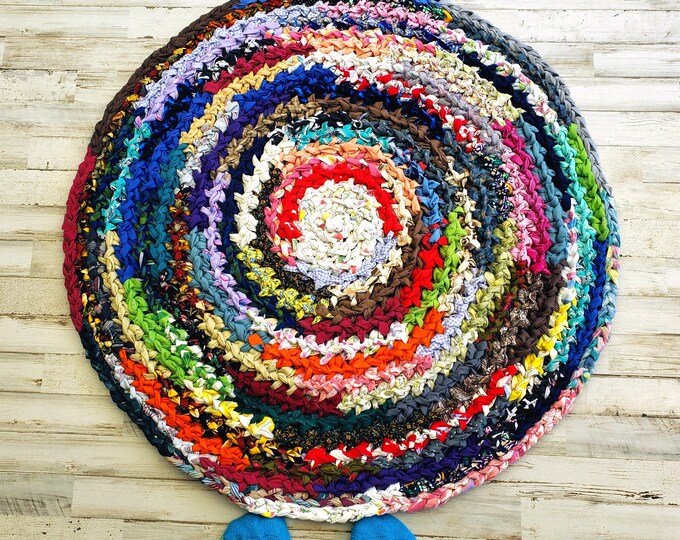 Rubd Rag Rug Designs Thick and Soft Rag Rug, Reversible Crochet Round Rag Rug in Multiple ...