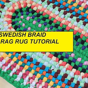 Oval Swedish Braid Rag Rug PDF Tutorial, aka Double Toothbrush Rug Pattern, How to Make a No Sew Rag Rug, DIY Rag Rug, PDF Rug Pattern