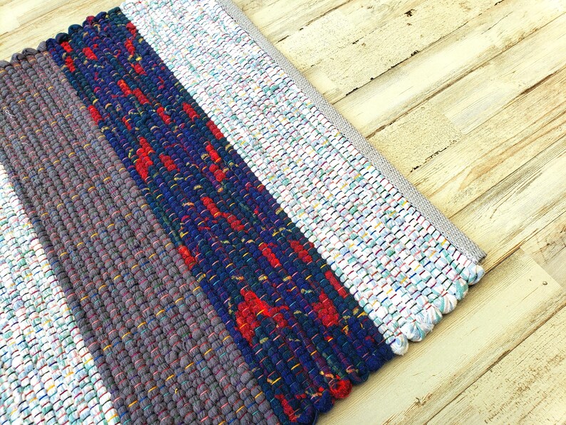 Rectangle Cotton Rag Rug Made With Recycled Flannel Sheets - Etsy