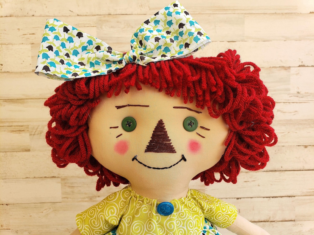 Handmade Raggedy Doll, Rag Doll With Red Hair and Sweet Expression - Etsy