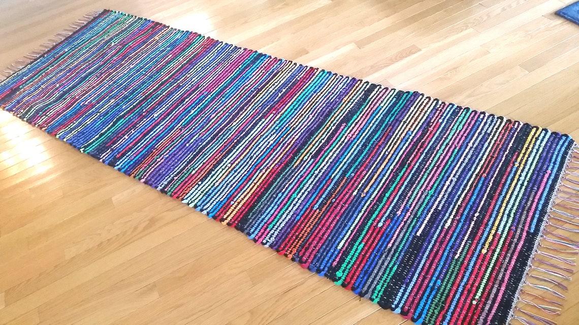 Large Cotton Rag Rug Runner. This Woven Rug is Washable Etsy