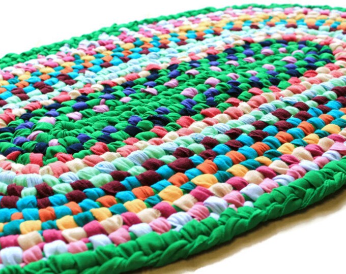 Swedish Braided Rag Rug 19x30 Hand Woven Farmhouse Style Etsy