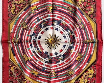 エルメス シルクスカーフ カレ90「トゥルネ・マネージュ」レッド