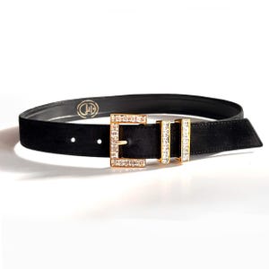 Dior Paris, Vintage Christian Dior Black Suede Belt - Size S  display picture 1