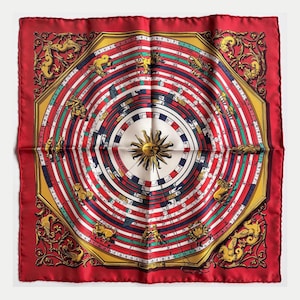 Hermès Gavroche 45 Silk Scarf - Dies et Hore Astrology Zodiac