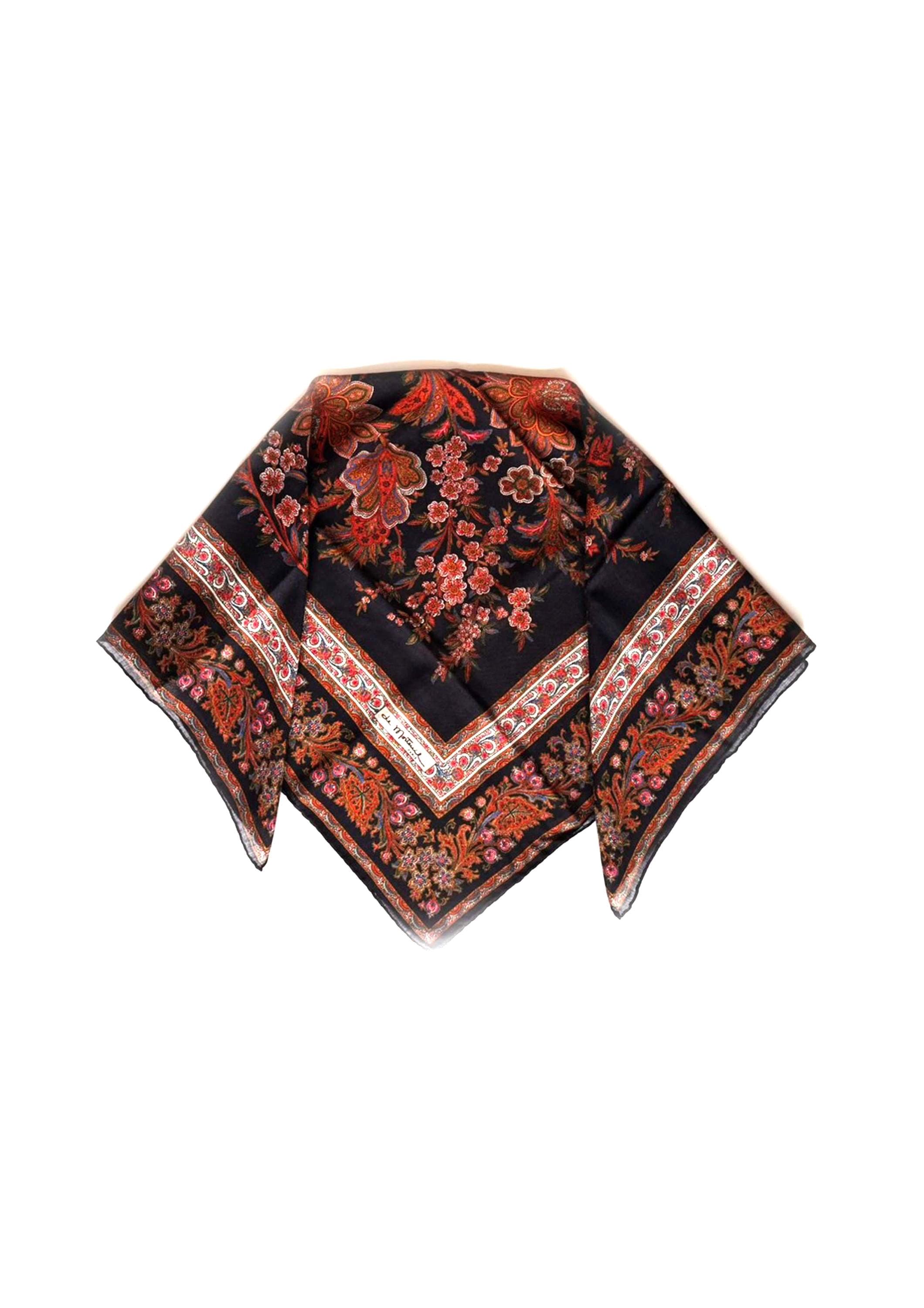 Foulard Carré En Soie 100% TORRENTE 41g - Rose, Châle Femme Bandana Motif Classique