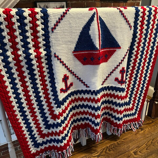 Nautical Blanket Etsy