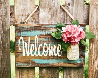 Welcome sign for lake house, rustic home decor, outdoor signs for home, rustic wood wall art, gifts, rustic country decorations for front