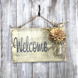 Front Door Sign, Rustic Welcome Sign, Welcome Guests Sign, Hanging Welcome Sign, Outdoor Sign, Outside Sign, Front Porch Sign, House Gift image 3