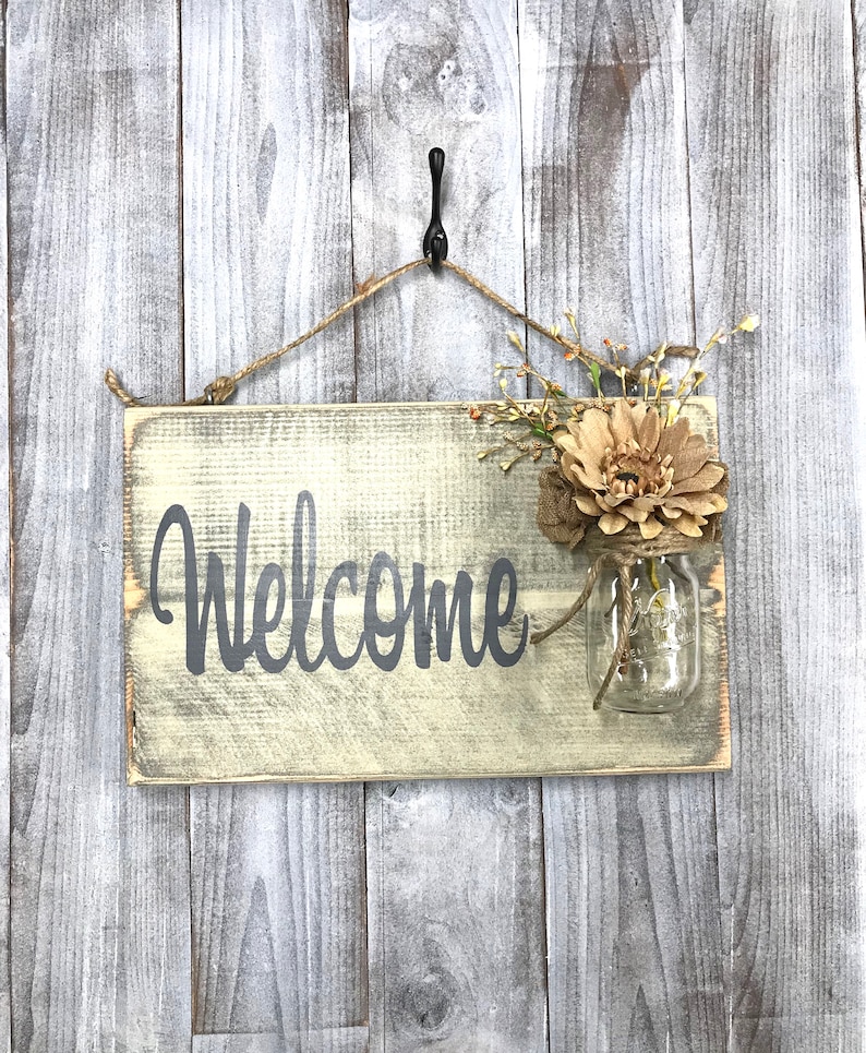 Front Door Sign, Rustic Welcome Sign, Welcome Guests Sign, Hanging Welcome Sign, Outdoor Sign, Outside Sign, Front Porch Sign, House Gift image 3