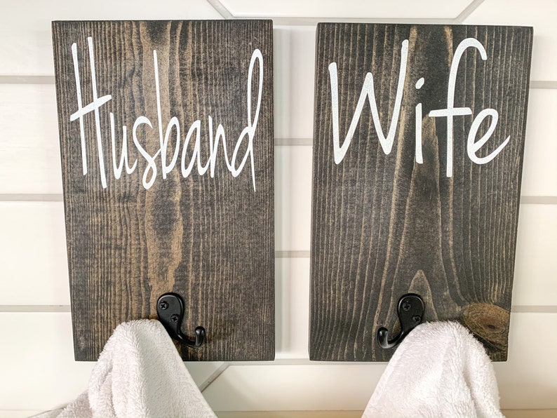Bathroom Wall Decor for His and Hers Husband and Wife Etsy