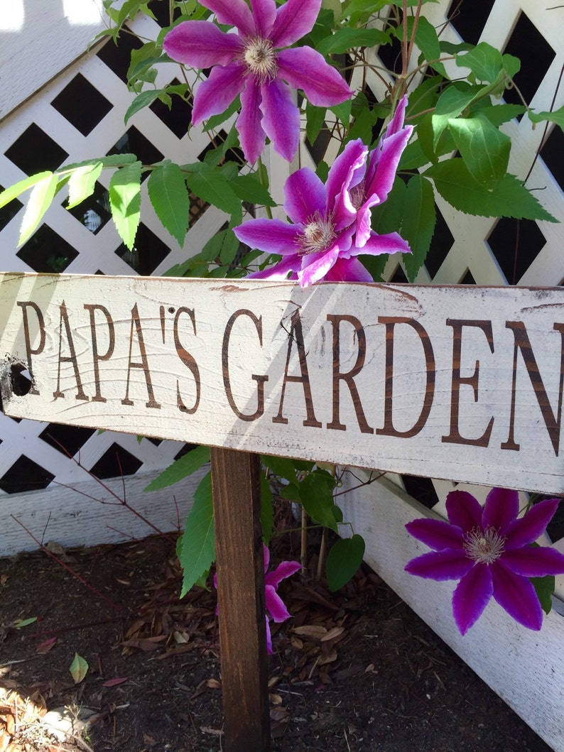 Personalized Garden Sign, Custom Garden Sign, Wood Garden Sign, Outdoor Wood Sign, Garden Sign, Gift, , Yard Art, Fathers Day Gift image 4