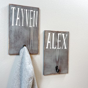 Bathroom towel hooks for walls, Towel Hooks , BackPack Hooks, Personalized Towel Hooks,Name Signs, Towel Holder, Towel Rack, Bathroom Hooks