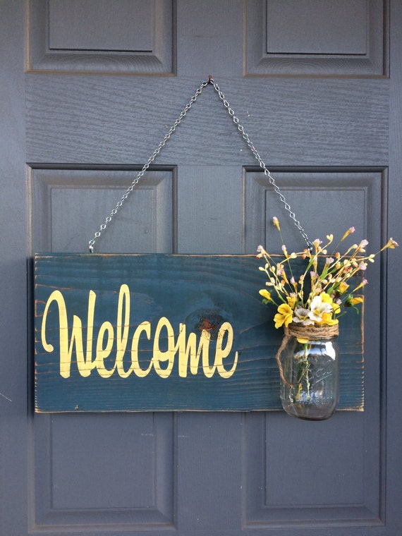 sign spring decoration blue outdoor hanging sign