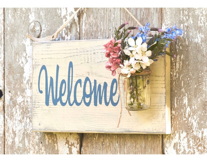 Front Door Sign, Rustic Welcome Sign, Welcome Guests Sign, Hanging Welcome Sign, Outdoor Sign, Outside Sign, Front Porch Sign, House Gift image 1