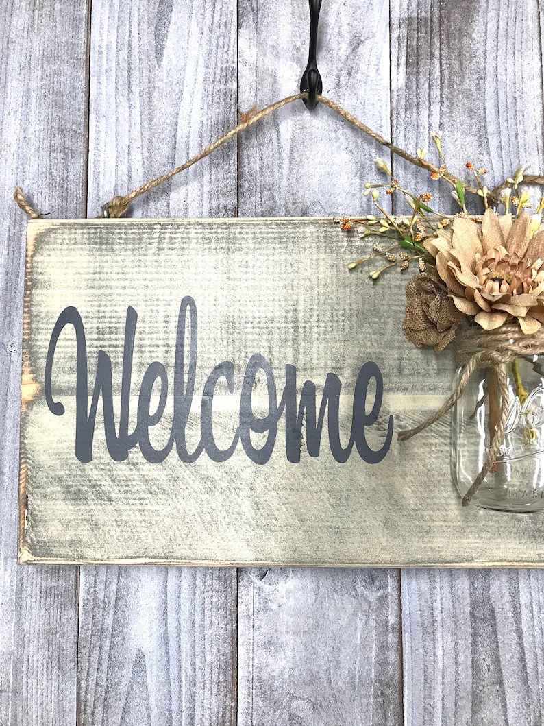 Front Door Sign, Rustic Welcome Sign, Welcome Guests Sign, Hanging Welcome Sign, Outdoor Sign, Outside Sign, Front Porch Sign, House Gift image 4