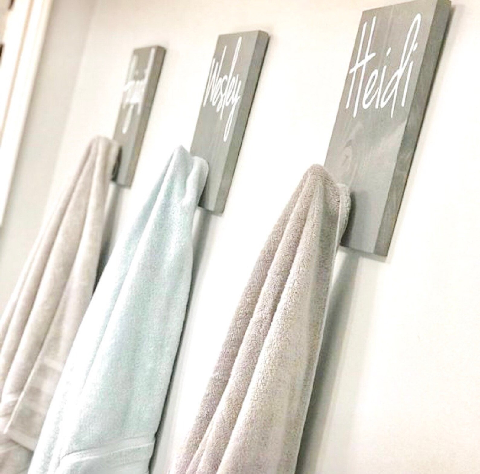 Towel Hooks, Bathroom Towel Hooks, Towel Rack, Personalized Towel Hooks, Kids Backpack Holder ...