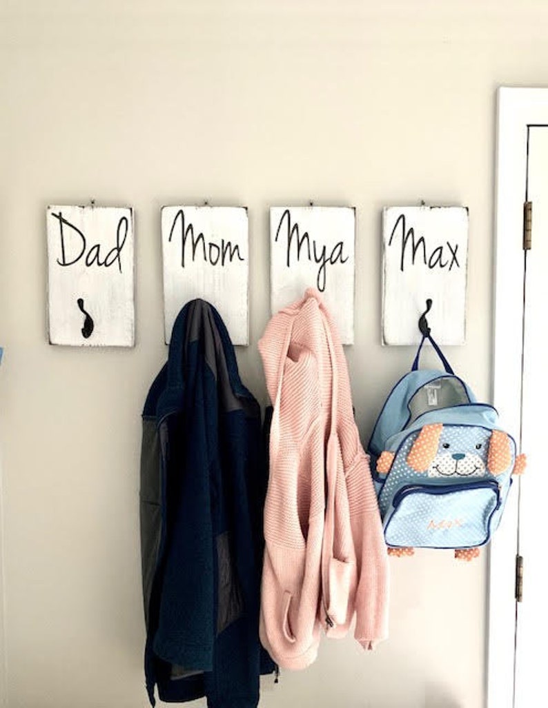 Rustic Bath Hook, Coat Hook, Towel Hook, Back Pack Hooks, Kids Name Sign, Wooden Name Signs, Towel Holder, Towel Rack, Bathroom Hooks image 2