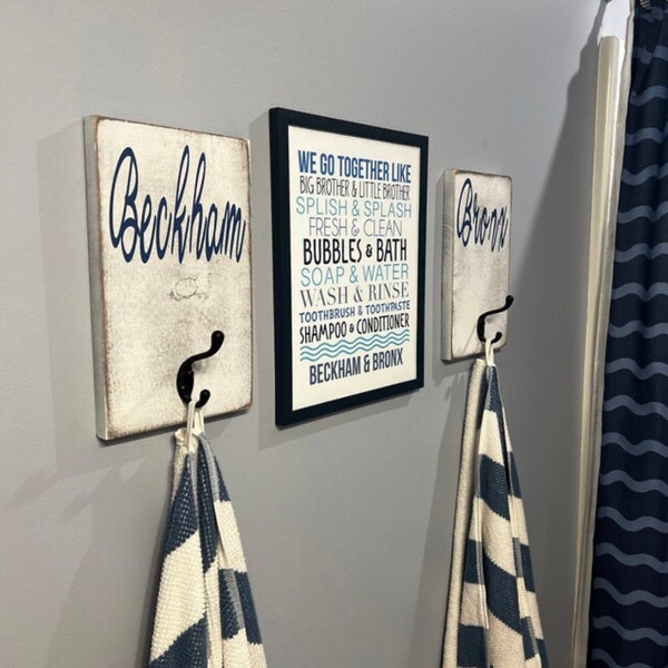 Kids Bathroom Hooks - Etsy