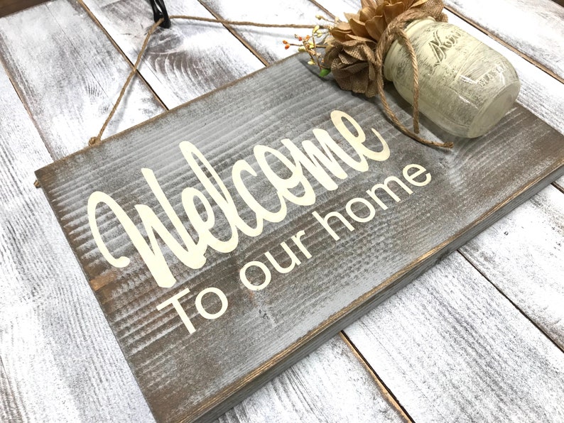 Guest Sign Rustic outdoor sign in gray front porch Etsy
