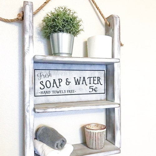 Bathroom Ladder Shelf Rustic Everything Bathroom