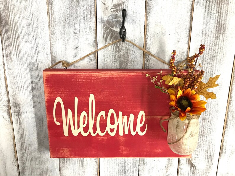 Country welcome sign farmhouse distressed outdoor hanging image 6