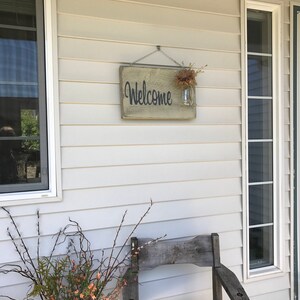 Front Door Sign, Rustic Welcome Sign, Welcome Guests Sign, Hanging Welcome Sign, Outdoor Sign, Outside Sign, Front Porch Sign, House Gift image 7