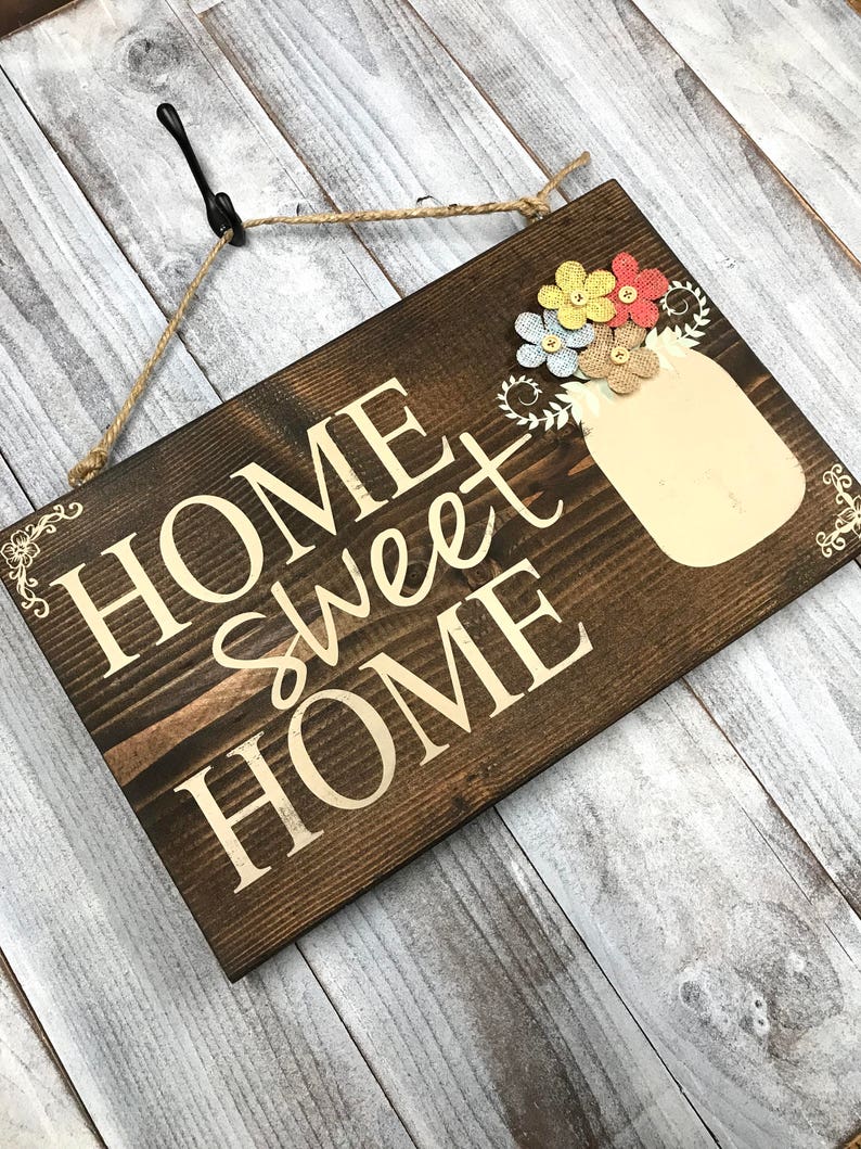 Rustic home sweet home outdoor hanging sign Front porch Etsy