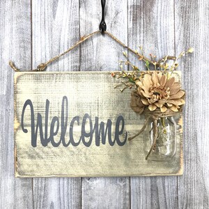 Front Door Sign, Rustic Welcome Sign, Welcome Guests Sign, Hanging Welcome Sign, Outdoor Sign, Outside Sign, Front Porch Sign, House Gift image 2