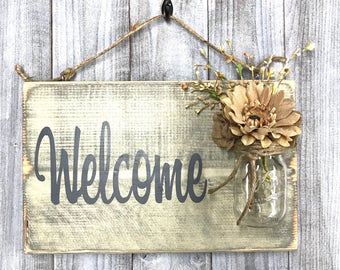 Front Door Sign, Rustic Welcome Sign, Welcome Guests Sign, Hanging Welcome Sign, Outdoor Sign, Outside Sign, Front Porch Sign, House Gift