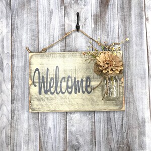 Front Door Sign, Rustic Welcome Sign, Welcome Guests Sign, Hanging Welcome Sign, Outdoor Sign, Outside Sign, Front Porch Sign, House Gift image 6