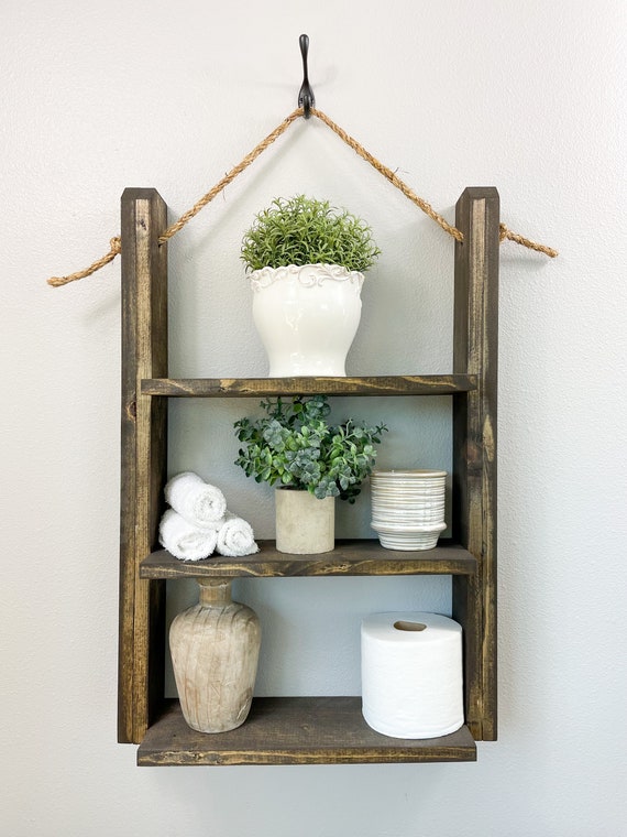 Buy Bathroom Shelves Floating Storage Shelf Rustic Ladder Shelf