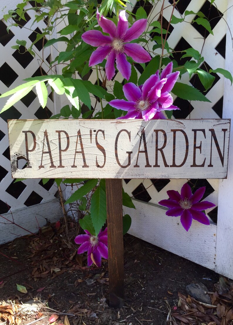 Personalized Garden Sign, Custom Garden Sign, Wood Garden Sign, Outdoor Wood Sign, Garden Sign, Gift, , Yard Art, Fathers Day Gift image 3