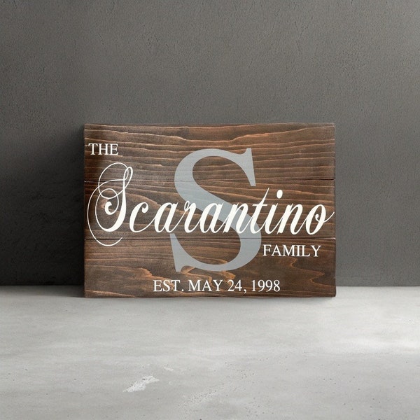 Last Name Wood Sign, Wooden Last Name Sign Farmhouse, Rustic Family Name Signs, Personalized Wooden Name Sign Est, Family Gift Ideas