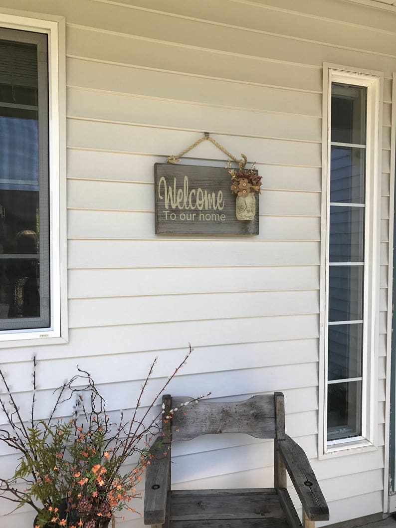 Guest Sign Rustic outdoor sign in gray front porch Etsy