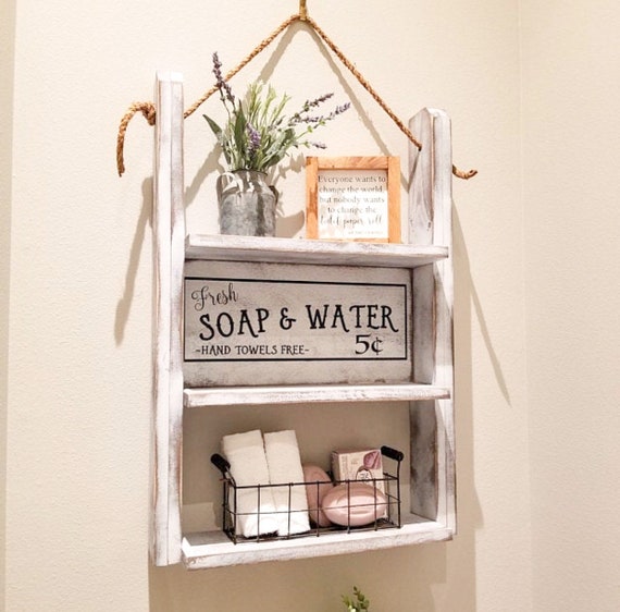 Farmhouse Bathroom Shelves-farmhouse Bathroom Wall Decor-toilet Paper  Holder-floating Shelves-bathroom Floating Shelves Over Toilet-wall 