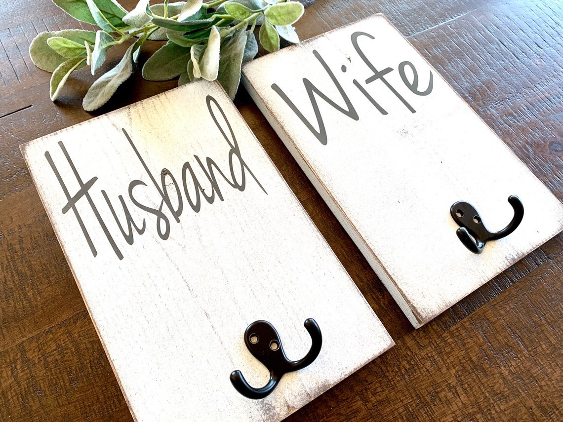 Bathroom Wall Decor for his and hers Husband and Wife Etsy