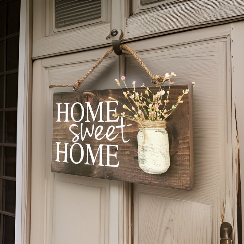 Front door house Sign, welcome sign for house, seasonal door decor, Outdoor signs for house & home, front porch wood sign image 2