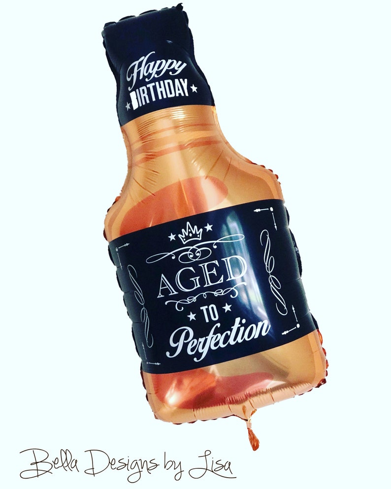 WHISKEY Bottle Balloon XL 32 Aged to Perfection Mens Etsy