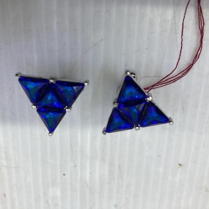 Vtg SENATOR SHERMAN blue crystal rhinestone mens cufflinks