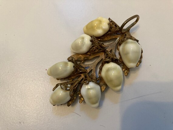 Vtg 1930s MIRIAM HASKELL ? brass shell victorian … - image 1