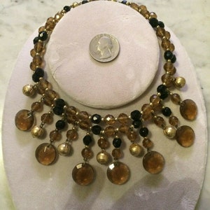 Vtg &#39;60 DEMario ? MIRIAM HASKELL ? Cleopatra egyptian revival glass necklace