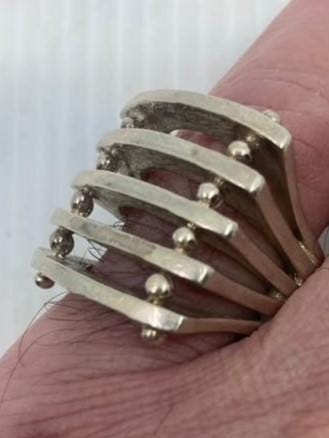 Vtg modernist minimalist sterling silver 925 ring sz 8