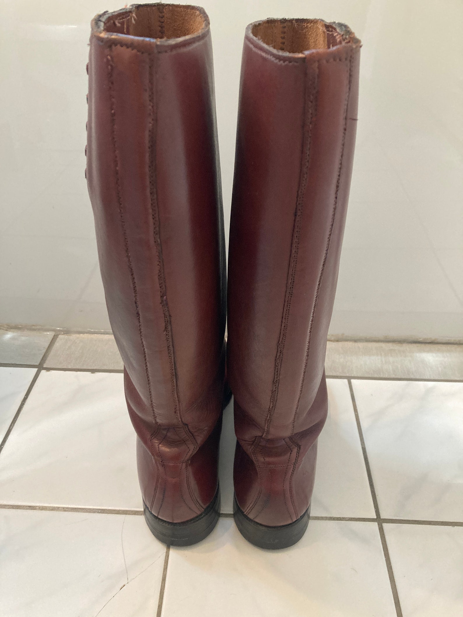 Vtg Police Army Riding Military Soldier Equestrian Leather Bluff Mens ...