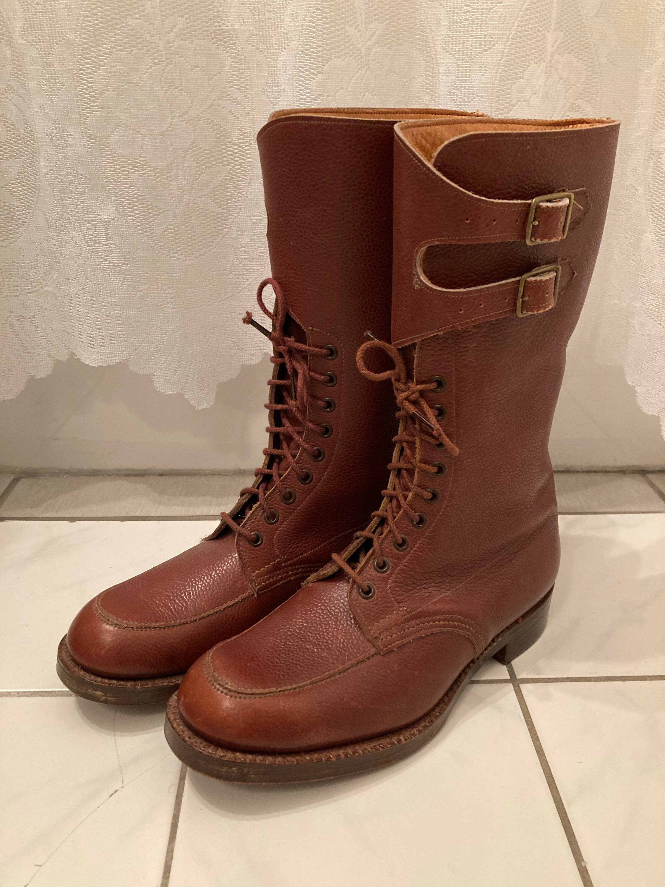 Brown tanker top boots mens