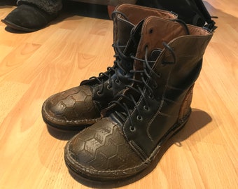 Vtg RARE 1980s  MIKE KONOS Italy punk steampunk new wave funky mens boots sz 9 ? gay interest