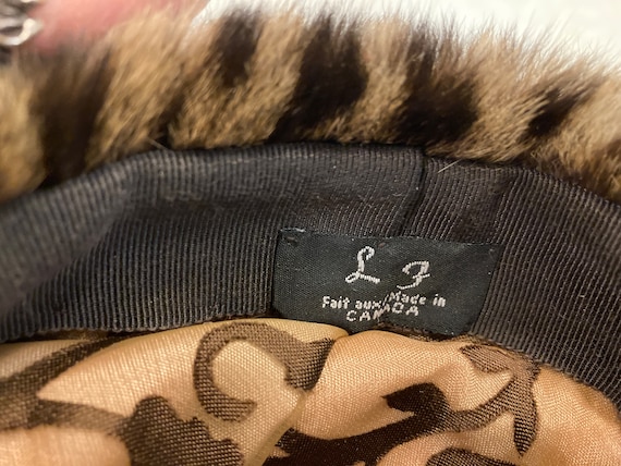 Vintage 1960s faux fur lynx leopard bucket hat sz… - image 5