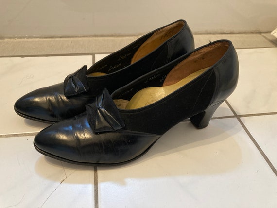 Vtg 1940s MORGAN Heels Black Suede/leather Rockabilly Pumps - Etsy