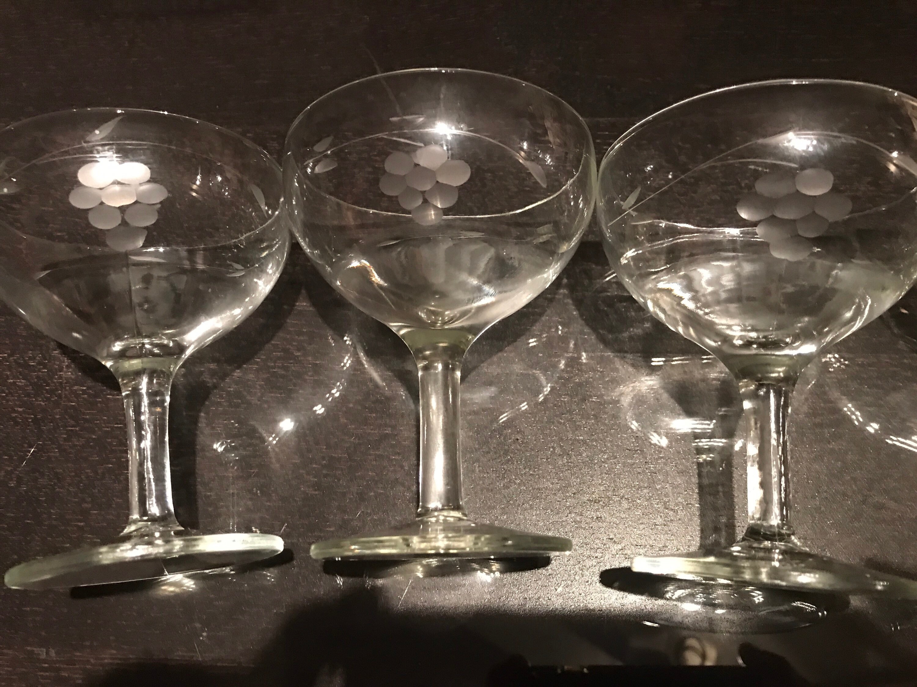 Antique Vintage 1920s Grape Champagne Wine Glass Glasses Set Etsy Canada